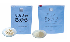 「サカナのちから」（錠剤タイプ）と「さっとタンパク」（顆粒タイプ）