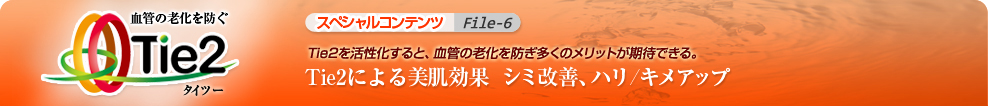 Tie2(タイツー)による美肌効果シミ改善、ハリ/キメアップ