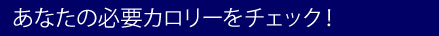 メタボリックのために必要カロリーをチェック