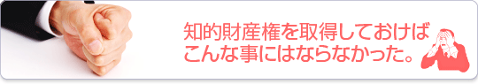 知的財産権を取得しておけば、こんな事にはならなかった。