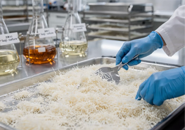 厳選された大豆胚芽を麹菌で発酵させる製造現場