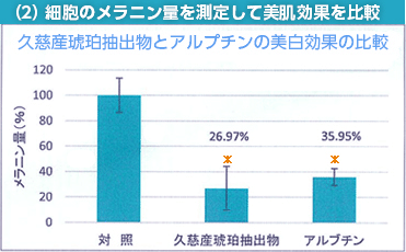 久慈産琥珀抽出物とアルプチンの美白効果の比較