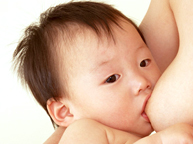 赤ちゃんが母乳を吸う写真