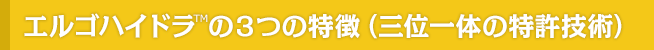 エルゴハイドラ™の3つの特徴(三位一体の特許技術)