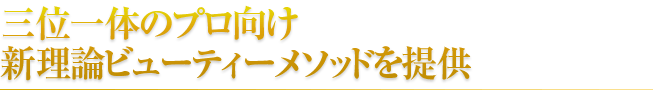 三位一体のプロ向け新理論ビューティーメソッドを提供