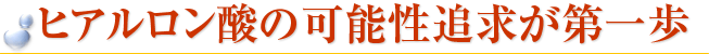 ヒアルロン酸の可能性追求が第一歩