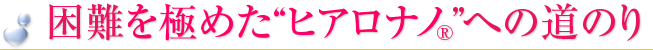 困難を極めた“ヒアロナノ®”への道のり