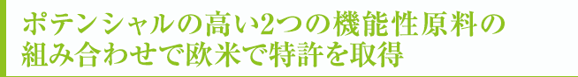 ケラナット（KERANAT）は、2つの機能性原料の組み合わせで欧米の特許を取得