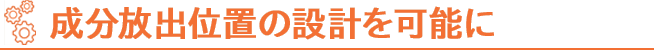 成分放出位置の設計を可能に