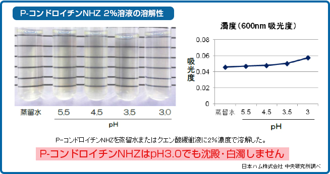 P-コンドロイチンNHZ 2％溶液の溶解性