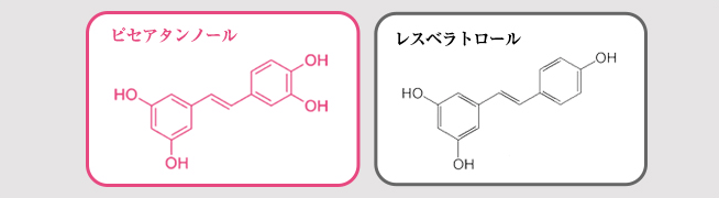 ピセアタンノールとレスベラトロールの構造