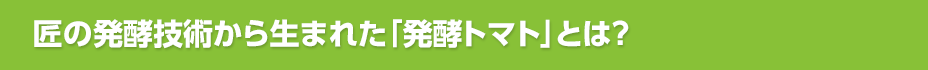 匠の発酵技術から生まれた「発酵トマト」とは?