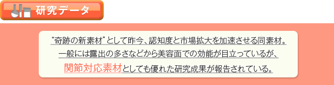 関節対応素材としてプロテオグリカンの研究データ