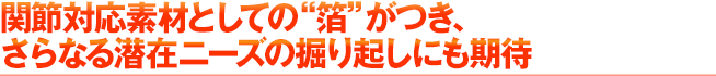 関節対応素材（機能性表示食品対応素材）プロテオグリカンの期待値