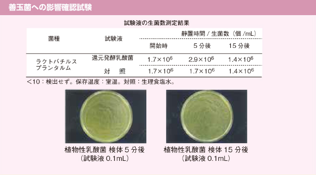 善玉菌への影響確認試験