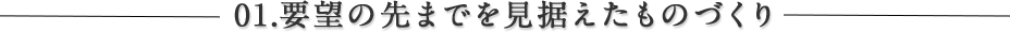 要望の先までを見据えたものづくり