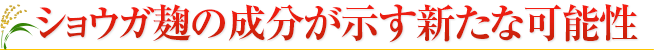 冷え症改善素材　ショウガ麹の成分