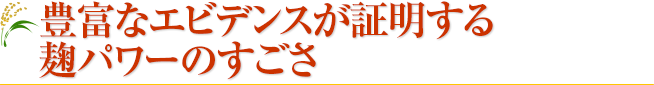 豊富なエビデンスが証明するショウガ麹