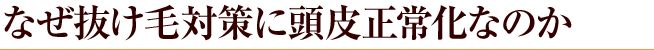 なぜ抜け毛対策に頭皮正常化なのか