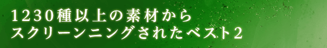 1230種以上の素材からスクリーンニングされたベスト2