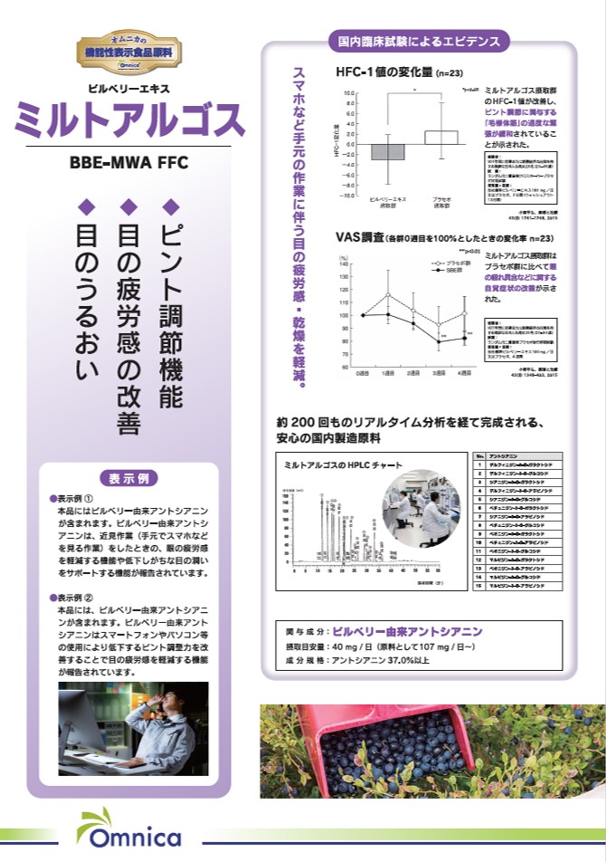 ミルトアルゴス［機能性表示食品対応素材］