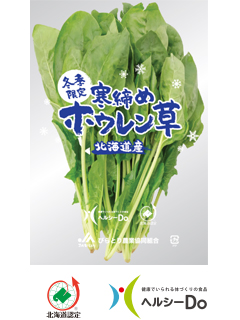 寒締めほうれん草（ホクレン農業協同組合連合会）　一般社団法人北海道バイオ工業会（ヘルシーDo）