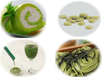 あした葉パウダーは、緑茶に似た癖のない風味で色々な用途に使用可能